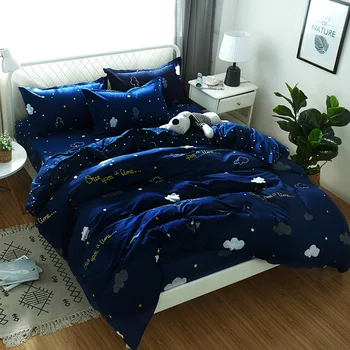 3/4Pcs New style Starry sky Navy Blue Bedding sets Pillowcase star White clouds Duvet Cover Set fullTwin Queen king Size
3/4Pcs New style Starry sky Navy Blue Bedding sets Pillowcase star White clouds Duvet Cover Set fullTwin Queen king Size