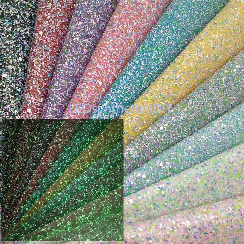 1PC 21X29CM Glow in the Dark Glitter Leather Fabric, Chunky Glitter Leather Sheets For Making Bows LEOsyntheticoDIY T250
1PC 21X29CM Glow in the Dark Glitter Leather Fabric, Chunky Glitter Leather Sheets For Making Bows LEOsyntheticoDIY T250