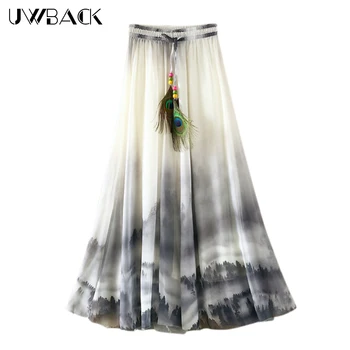 Uwback Max Skirt Women 2018 New Summer Chiffon Skirts Woman Pleated Print Boho Elastic Waist Women Causal Saias Mujer TB1396
Uwback Max Skirt Women 2018 New Summer Chiffon Skirts Woman Pleated Print Boho Elastic Waist Women Causal Saias Mujer TB1396