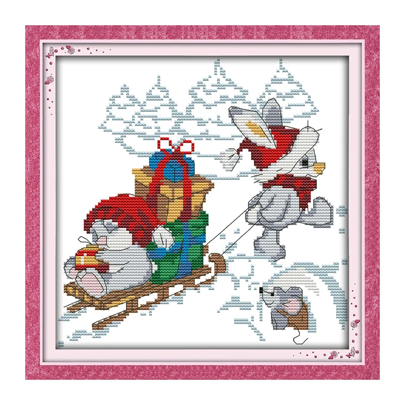 Joy Sunday cross stitch kit diy Christmas cat rabbit DMC14CT11CT cotton fabric baby room children toy painting factory wholesale
Joy Sunday cross stitch kit diy Christmas cat rabbit DMC14CT11CT cotton fabric baby room children toy painting factory wholesale