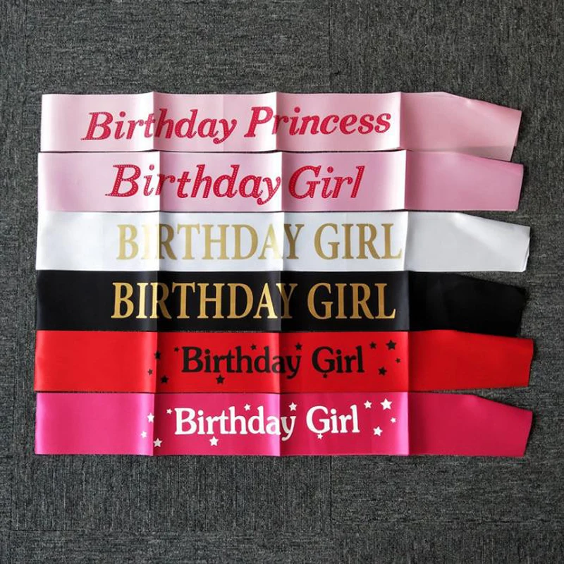 1 Pcs Cute Birthday Girl Glitter Satin Sash Princess Happy Birthday 10th 15th 16th 18th 20th 30th 40th Adult Party Decorations
1 Pcs Cute Birthday Girl Glitter Satin Sash Princess Happy Birthday 10th 15th 16th 18th 20th 30th 40th Adult Party Decorations