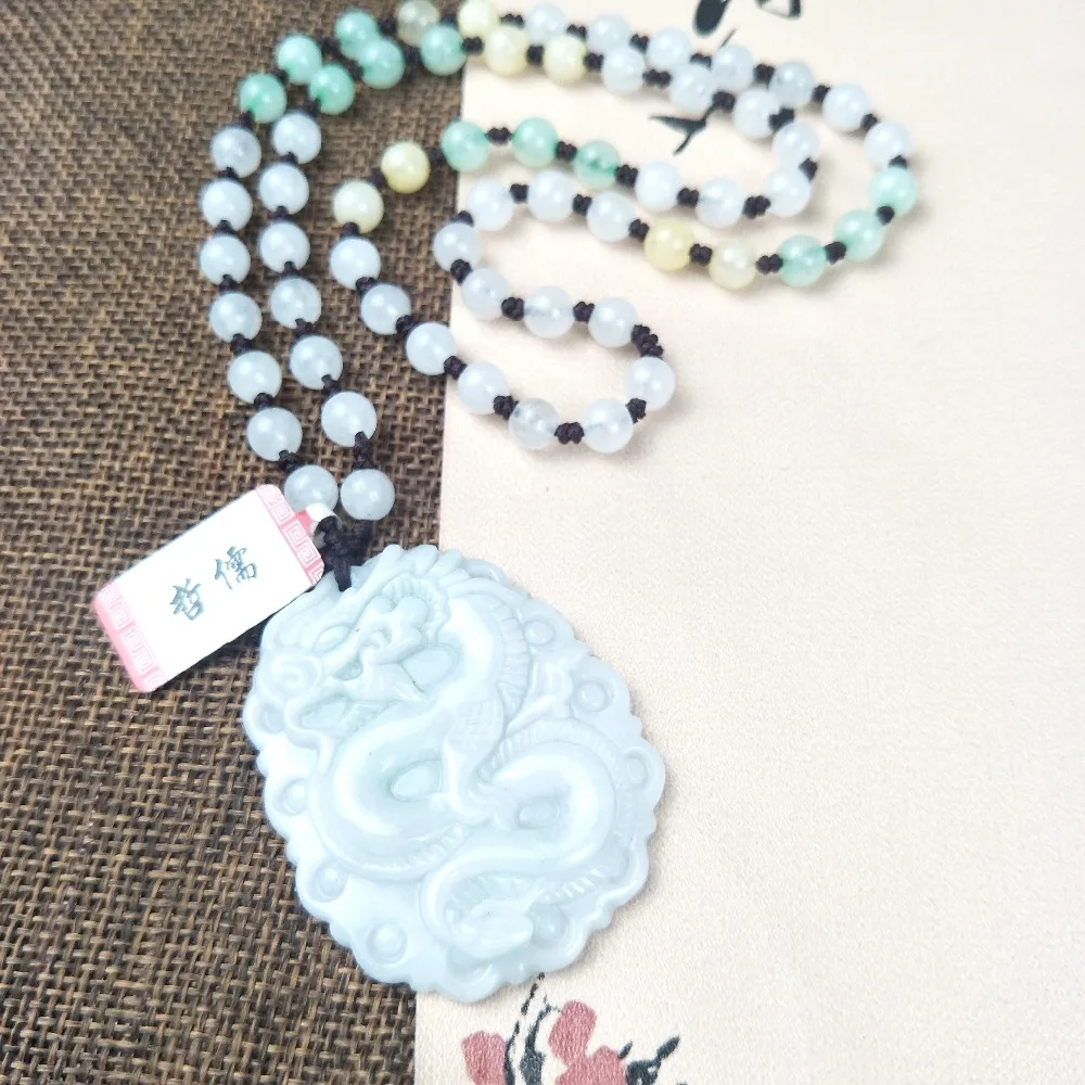 Zhe Ru Jewelry Pure Natural Jadeite Light Green Dragon Pendant Tricolor Ice Bottom Jade Bead Necklace Send A-level Certificate
Zhe Ru Jewelry Pure Natural Jadeite Light Green Dragon Pendant Tricolor Ice Bottom Jade Bead Necklace Send A-level Certificate