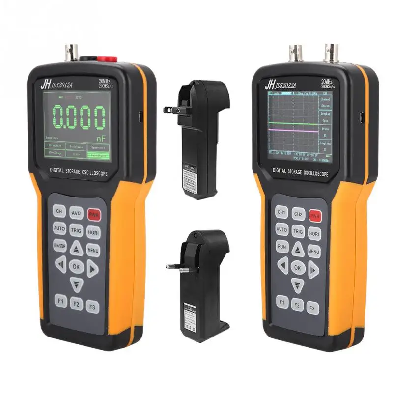 AC100-240V 200MSa/s 20MHz Oscilloscope TFT Handheld LCD Digital Storage Oscilloscope Multimeter JDS2012A JDS2022A Oscilloscope
AC100-240V 200MSa/s 20MHz Oscilloscope TFT Handheld LCD Digital Storage Oscilloscope Multimeter JDS2012A JDS2022A Oscilloscope