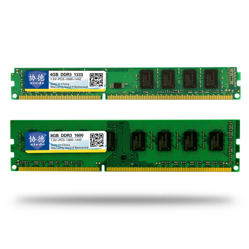 Brand Xiede Memory Ram 1.5v DDR3 1333 1600Mhz 2GB 4GB 8GB for Desktop Memoria PC3-12800 10600 Compatible with DDR 3 1066Mhz 4GB
Brand Xiede Memory Ram 1.5v DDR3 1333 1600Mhz 2GB 4GB 8GB for Desktop Memoria PC3-12800 10600 Compatible with DDR 3 1066Mhz 4GB