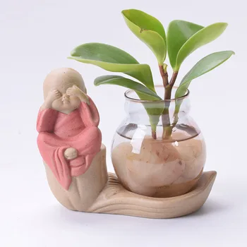 Glass Vase Ceramic Stand Cute Little Monk Tabletop Vase Small Buddha Flowerpot Plant Bonsai
Glass Vase Ceramic Stand Cute Little Monk Tabletop Vase Small Buddha Flowerpot Plant Bonsai