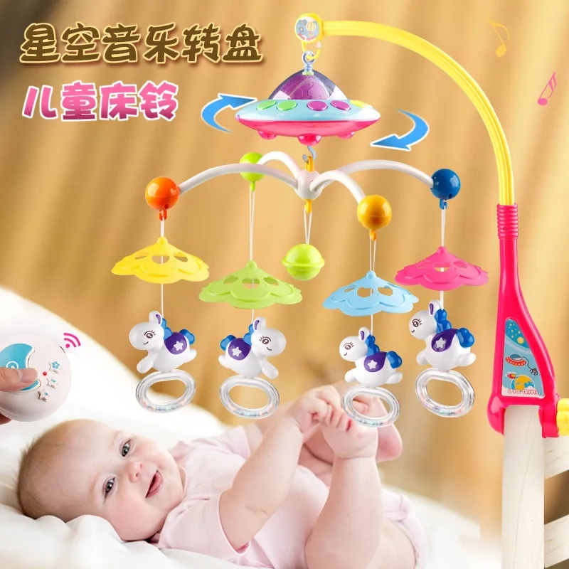 Infant Bed Bell baby rattle toys 0-12 months mobile Bell Remote Control Music Projection Comfort Infant Toys baby speelgoed
Infant Bed Bell baby rattle toys 0-12 months mobile Bell Remote Control Music Projection Comfort Infant Toys baby speelgoed