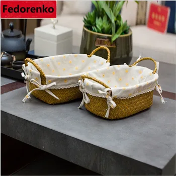Small Large capacity Hand woven straw baskets box Countryside bag basket snacks food Sundry desktop organizer baskets rangement
Small Large capacity Hand woven straw baskets box Countryside bag basket snacks food Sundry desktop organizer baskets rangement