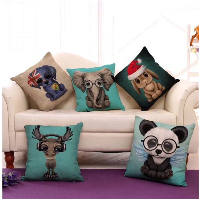 Square 18" Cotton Linen Cute Glasses Elephant Panda Printed Cushions Dogs Coffee House Waist Pillows Without Filling
Square 18" Cotton Linen Cute Glasses Elephant Panda Printed Cushions Dogs Coffee House Waist Pillows Without Filling