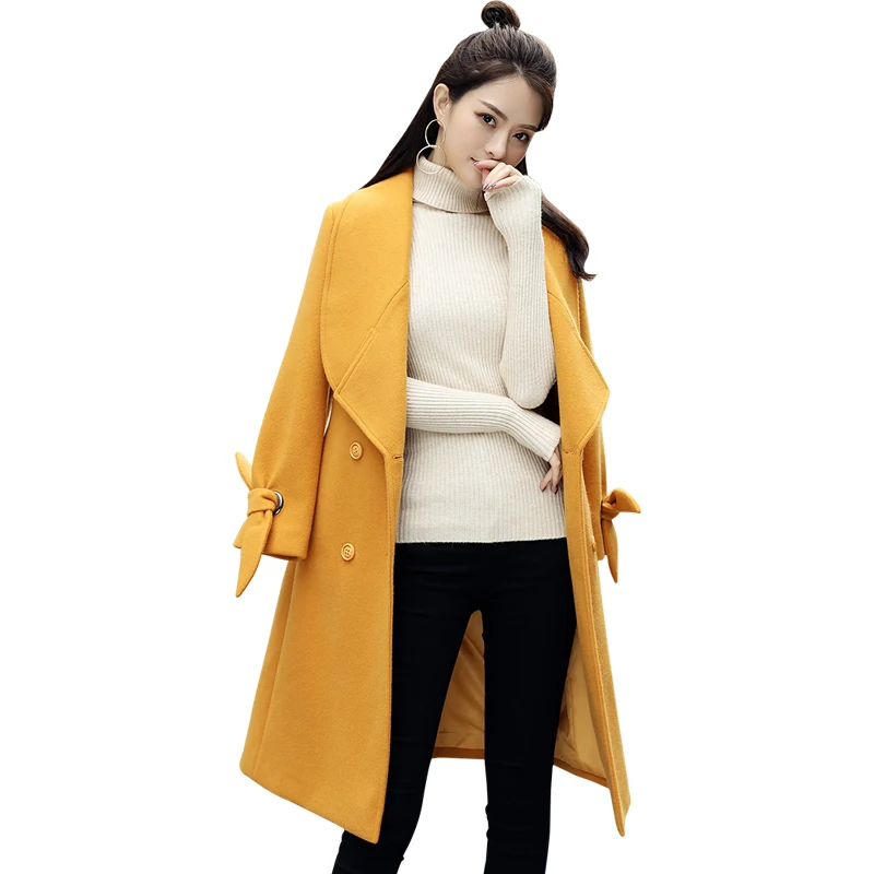 KMETRAM Woolens Overcoat Winter Long Coat Double Breasted Yellow Coat Wide Waisted Coats Ropa De Mujer 2019 Invierno MY212
KMETRAM Woolens Overcoat Winter Long Coat Double Breasted Yellow Coat Wide Waisted Coats Ropa De Mujer 2019 Invierno MY212