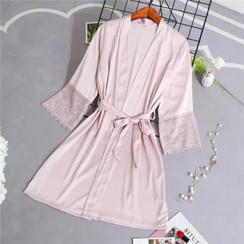 Women's Robes Wedding Bathrobes Lace Satin M L XL XXL Big Size Female Sexy Nightwear Women Sleepwear nuisette femme de nuit
Women's Robes Wedding Bathrobes Lace Satin M L XL XXL Big Size Female Sexy Nightwear Women Sleepwear nuisette femme de nuit