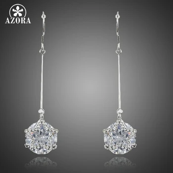 AZORA Dangling Five-pointed Star With Clear Cubic Zirconia Drop Earrings for Women TE0223
AZORA Dangling Five-pointed Star With Clear Cubic Zirconia Drop Earrings for Women TE0223