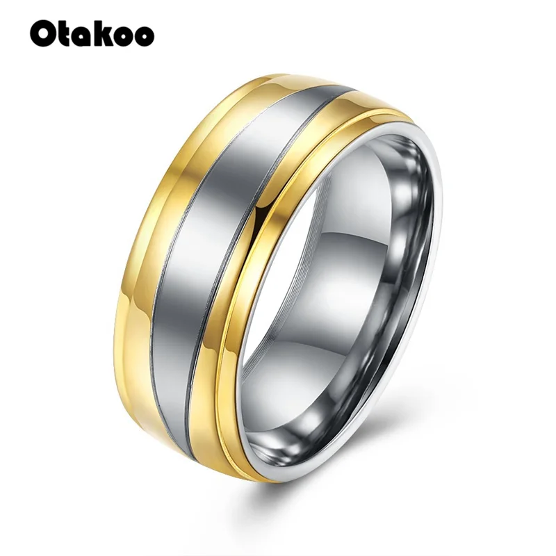 Кольцо Otakoo в стиле панк-рок золотое серебряное мужское модное не сужающееся