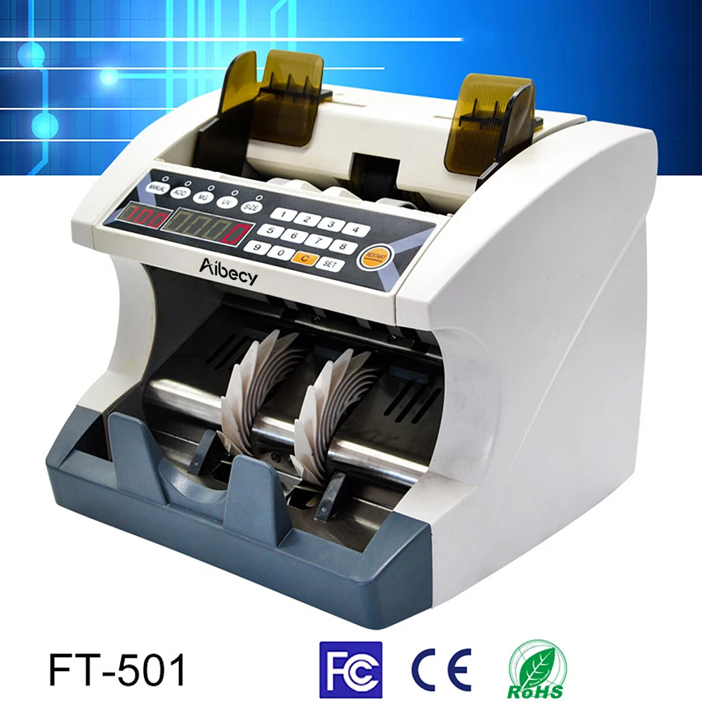 Aibecy Money Counter Money Bill Counter Multi-Currency Automatic Cash Banknote Counting Machine with UV MG Counterfeit Detector
Aibecy Money Counter Money Bill Counter Multi-Currency Automatic Cash Banknote Counting Machine with UV MG Counterfeit Detector