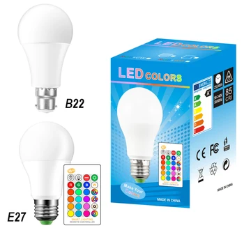 LED Lamp Light Bulb E27 B22 5W 10W RGB+RGBW+RGBWW Light AC85-265V Lampara 16 Colors Remote Controller Bombillas Led Home Decor
LED Lamp Light Bulb E27 B22 5W 10W RGB+RGBW+RGBWW Light AC85-265V Lampara 16 Colors Remote Controller Bombillas Led Home Decor