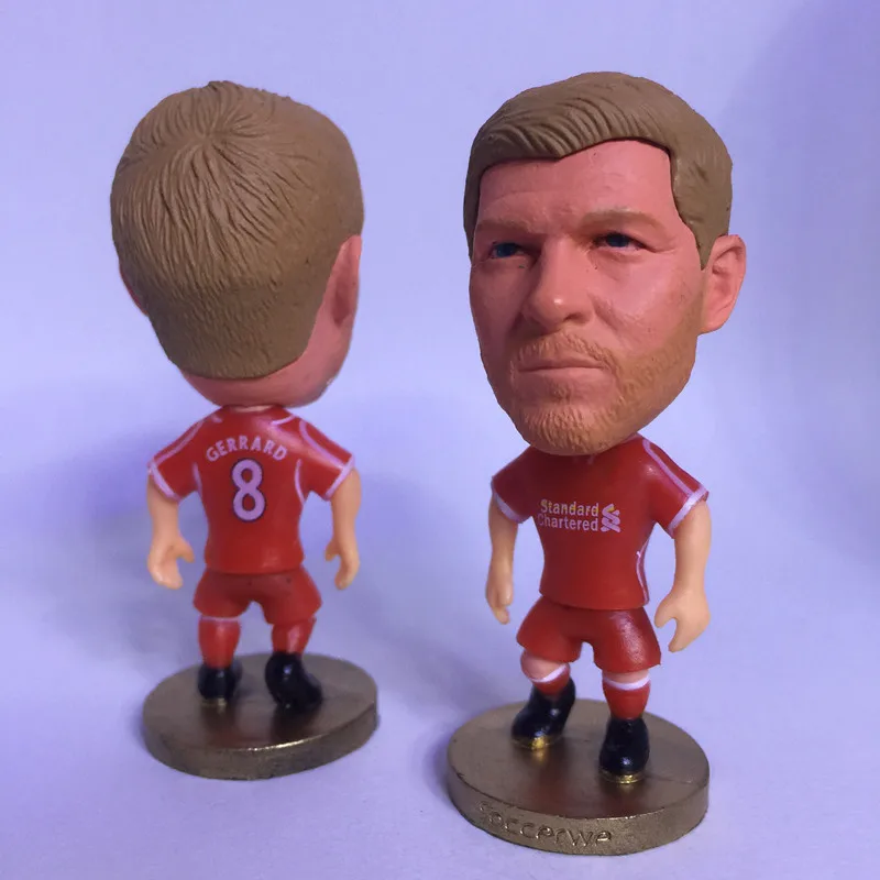 Soccerwe Cartoon League Soccer Star Dolls LIV# 8# Stephen Gerrard Figurines Statues Red