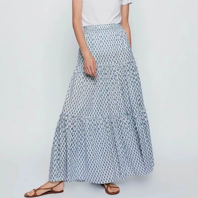 Women Skirts Summer 2019 New Fashion Print Pattern Elastic Waist Loose Bottom Style Ankle Length Modern Lady Long Skirt
Women Skirts Summer 2019 New Fashion Print Pattern Elastic Waist Loose Bottom Style Ankle Length Modern Lady Long Skirt