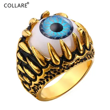 Collare Retro Evil of Eyes Ring Men 316L Stainless Steel Blue Jewelry Punk Rock Stacking Protection Ring Men R005 
Collare Retro Evil of Eyes Ring Men 316L Stainless Steel Blue Jewelry Punk Rock Stacking Protection Ring Men R005