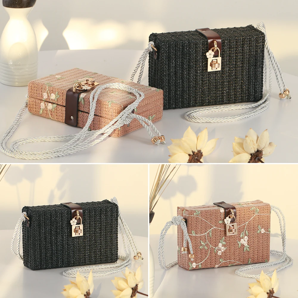 2019 Vintage Woman Straw Flap Bag Ladies Small Shoulder Bags Summer Lace Embroidery Flower Beach Purse Crossbody Bags for Women
2019 Vintage Woman Straw Flap Bag Ladies Small Shoulder Bags Summer Lace Embroidery Flower Beach Purse Crossbody Bags for Women