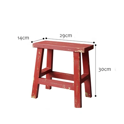 Chinese handmade wooden antique painted stool (2)