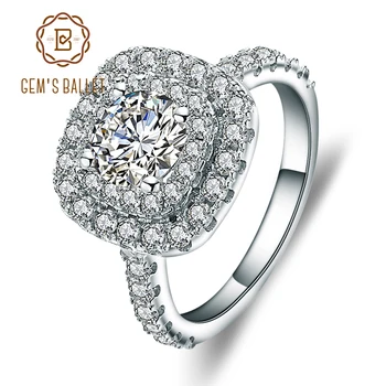 Gem's Ballet White Simulant Diamond Halo Wedding Engagement Ring 925 Sterling Silver Ring for Wedding Fine Jewelry For Women 
Gem's Ballet White Simulant Diamond Halo Wedding Engagement Ring 925 Sterling Silver Ring for Wedding Fine Jewelry For Women