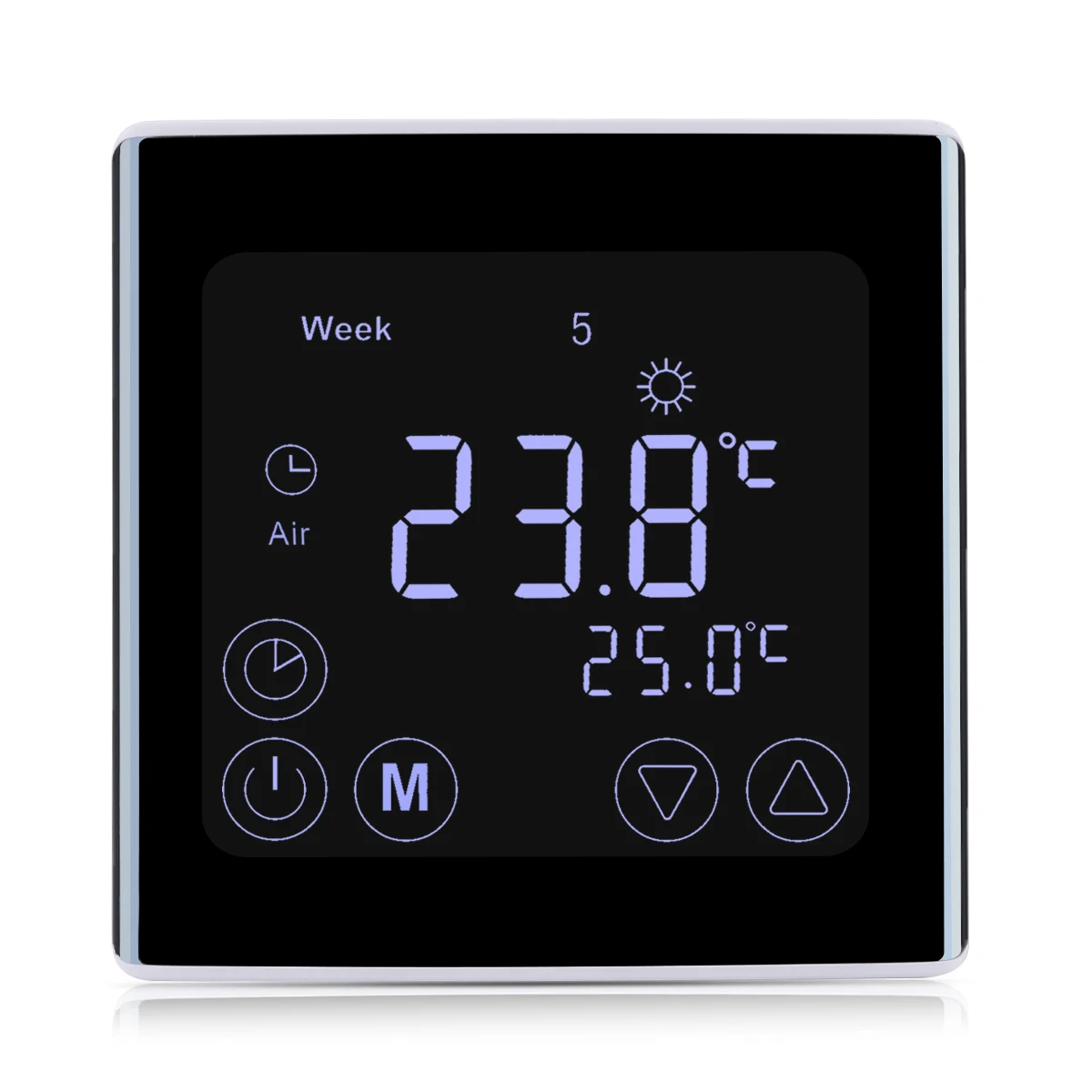 New Weekly Underfloor Heating Thermostat Home Smart LCD Touch Screen Room Temperature Controller LED Thermostat White Backlight
New Weekly Underfloor Heating Thermostat Home Smart LCD Touch Screen Room Temperature Controller LED Thermostat White Backlight