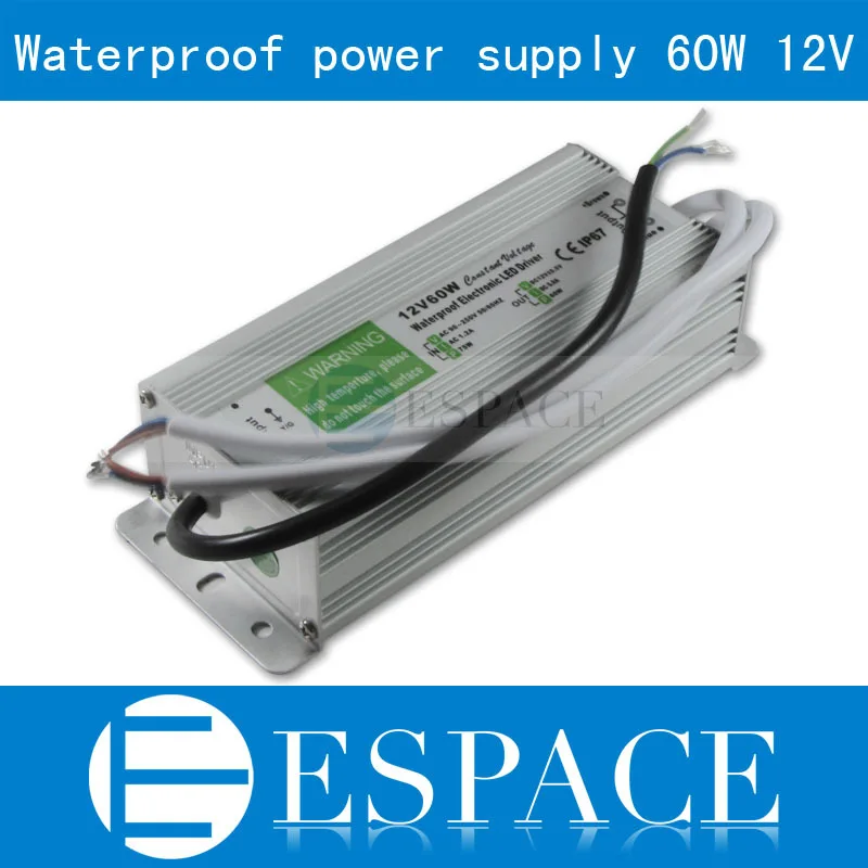 IP67 12V 5A 60W AC100-240V Input Electronic Waterproof Led Power Supply/ Led Adapter 12V 60W free shipping
IP67 12V 5A 60W AC100-240V Input Electronic Waterproof Led Power Supply/ Led Adapter 12V 60W free shipping