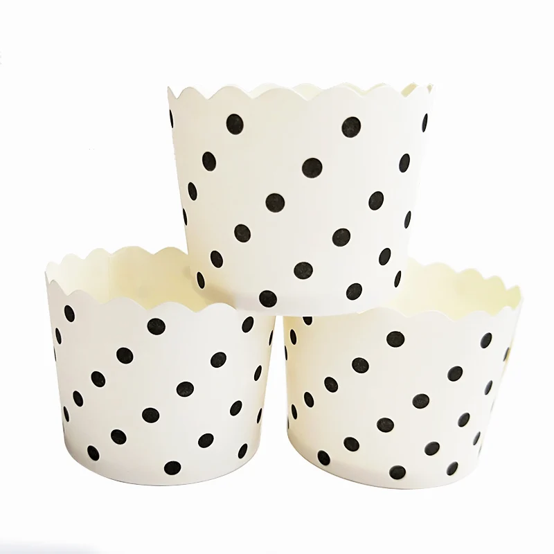 100pcs white black dots Red striped Paper Cake Cupcake Cup Tray Liners Baking tools for birthday wedding party Disposable cup
100pcs white black dots Red striped Paper Cake Cupcake Cup Tray Liners Baking tools for birthday wedding party Disposable cup