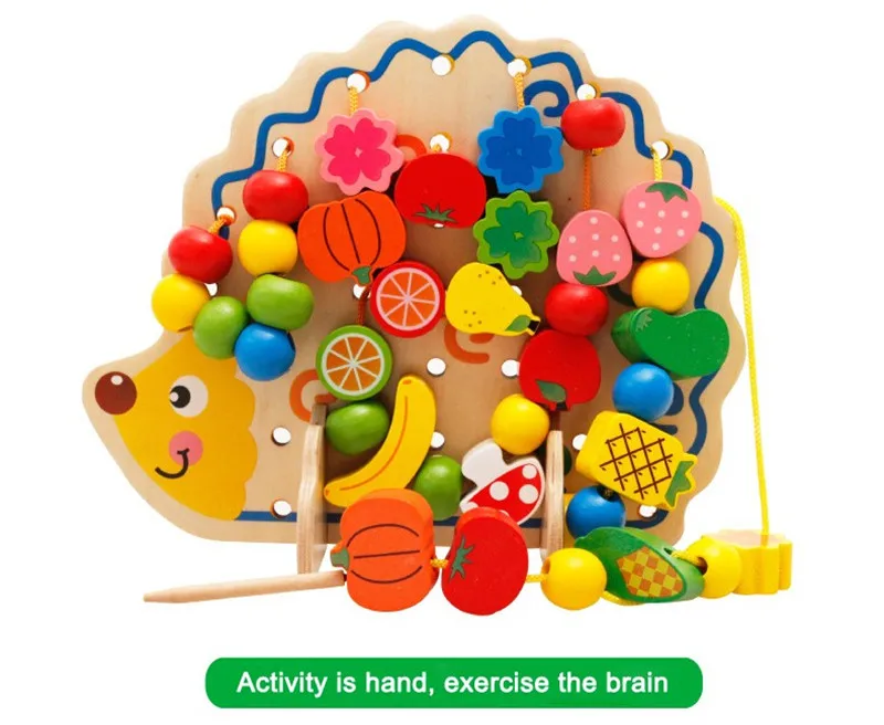 Wooden Toys Puzzle Early Educational Beaded Threading Toy Gift for Child Multi-Color Hedgehog Fruit Beads Fuit Beads Funny Toys
Wooden Toys Puzzle Early Educational Beaded Threading Toy Gift for Child Multi-Color Hedgehog Fruit Beads Fuit Beads Funny Toys