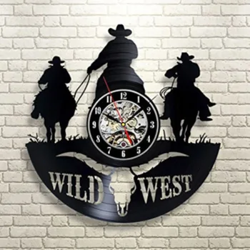 Wild West Creative Vinyl CD Record Wall Clock Texas Cowboys Cut-Out Antique Style LED Wall Clocks Personalized Art Hanging Clock
Wild West Creative Vinyl CD Record Wall Clock Texas Cowboys Cut-Out Antique Style LED Wall Clocks Personalized Art Hanging Clock