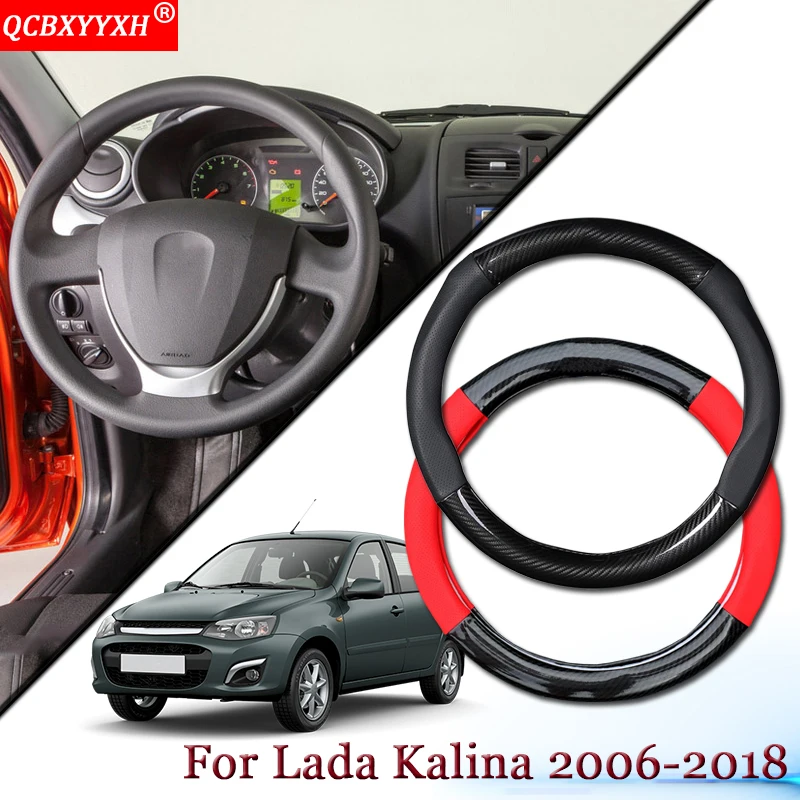 Car Styling Carbon Fiber Leather Car Steering Wheel Cover Car Steering-wheel Hubs Auto Accessories Fit For Lada Kalina 2006-2018
Car Styling Carbon Fiber Leather Car Steering Wheel Cover Car Steering-wheel Hubs Auto Accessories Fit For Lada Kalina 2006-2018