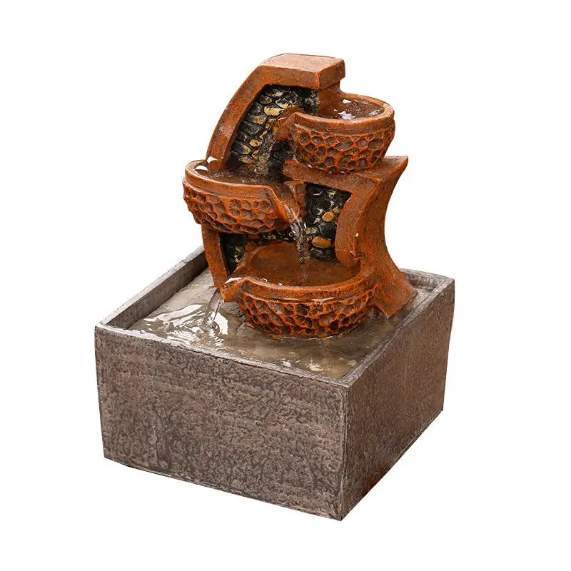 Rural Style Decorative Indoor Water Fountains Feng Shui Waterfall Desktop Resin Crafts For Home Office Teahouse Decoration 2019
Rural Style Decorative Indoor Water Fountains Feng Shui Waterfall Desktop Resin Crafts For Home Office Teahouse Decoration 2019