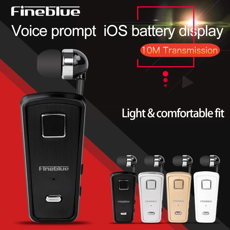 FineBlue F980 Wireless Bluetooth Earphones Portable Handsfree Retractable Headset Stereo Headset Clip On Earphone For Mobile
FineBlue F980 Wireless Bluetooth Earphones Portable Handsfree Retractable Headset Stereo Headset Clip On Earphone For Mobile