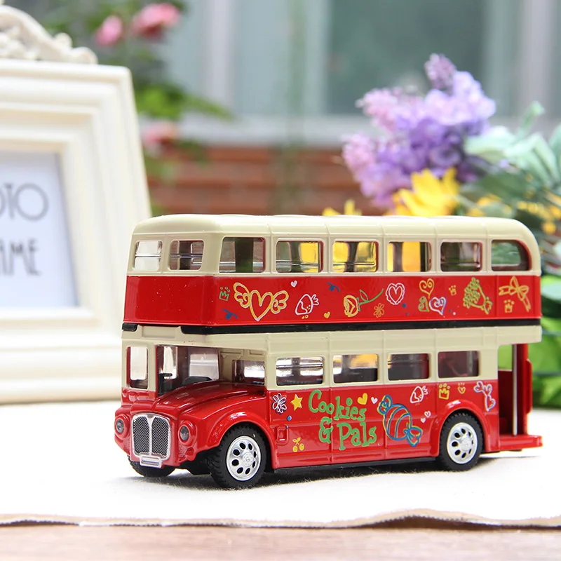 1:28 Children's Toy Car London double-decker bus Pull-back with sound and light alloy car model red color
1:28 Children's Toy Car London double-decker bus Pull-back with sound and light alloy car model red color