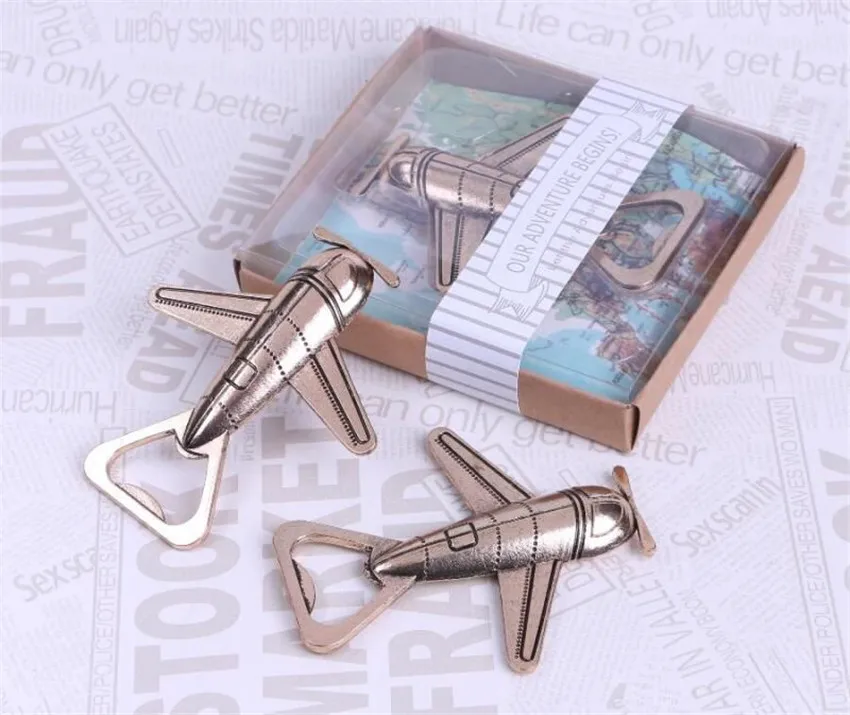 10pcs habby Chic Vintage Airplane Beer Bottle Opener Travel Wedding Favors Party Gifts Rustic Wedding Souvenirs for guests (5)