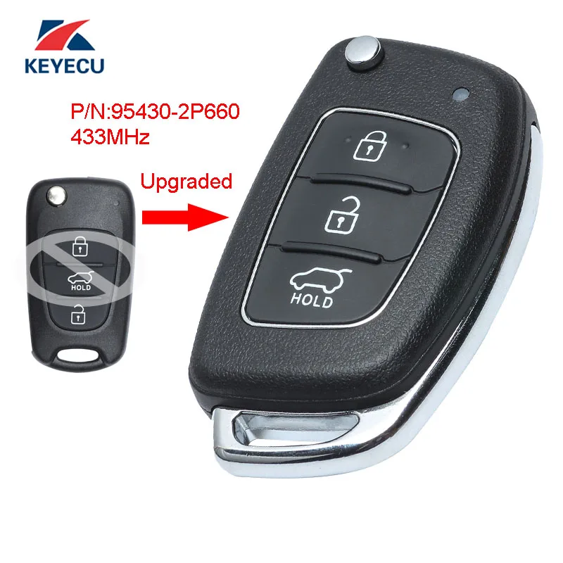 KEYECU Replacement Upgraded Flip Remote Car Key Fob 3 Button 433MHz ID46 for KIA Sorento 2011-2012 P/N: 95430-2P660
KEYECU Replacement Upgraded Flip Remote Car Key Fob 3 Button 433MHz ID46 for KIA Sorento 2011-2012 P/N: 95430-2P660