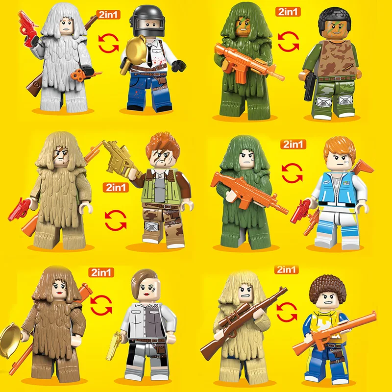 Hot WW2 Game PUBG brickmania Ghillie Suit figures building block modern military army minifigs weapon gun moc bricks toys
Hot WW2 Game PUBG brickmania Ghillie Suit figures building block modern military army minifigs weapon gun moc bricks toys