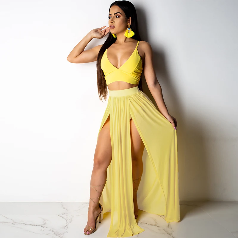 Summer Sexy Two piece set women Vintage Spaghetti Strap Deep V Neck Backless Two Pieces Set High Waist Sheer Crop Top Skirt Set
Summer Sexy Two piece set women Vintage Spaghetti Strap Deep V Neck Backless Two Pieces Set High Waist Sheer Crop Top Skirt Set