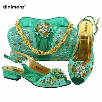 New Shop 40% Discount 2018 New Design African Shoes with Matching Bag Water Green Low Heels Sandals Autumn
New Shop 40% Discount 2018 New Design African Shoes with Matching Bag Water Green Low Heels Sandals Autumn