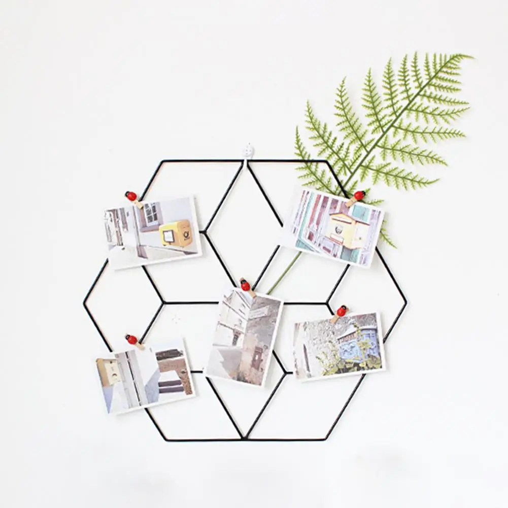 Hexagonal Wrought Iron Metal Wall Mesh Grid Hanging Photo Frame Pictures Photos Storage Rack Home DIY Innovative Decoration
Hexagonal Wrought Iron Metal Wall Mesh Grid Hanging Photo Frame Pictures Photos Storage Rack Home DIY Innovative Decoration