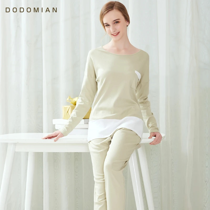 Spring Autumn Women Pajamas Cotton Long Sleeve Pyjamas Set for Women Solid Patchwork Female Pijama Mujer O-Neck Nightgown
Spring Autumn Women Pajamas Cotton Long Sleeve Pyjamas Set for Women Solid Patchwork Female Pijama Mujer O-Neck Nightgown