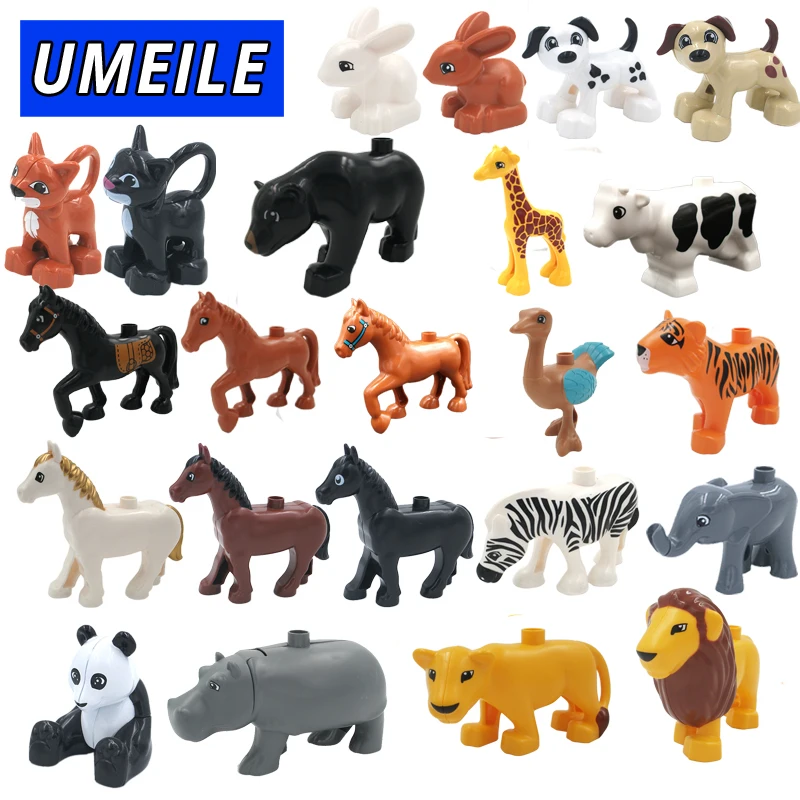 

UMEILE 28 Style Original Classic Animal Zoo Big Building Blocks Kids Toys DIY Set Brick Compatible with Duplo Gift