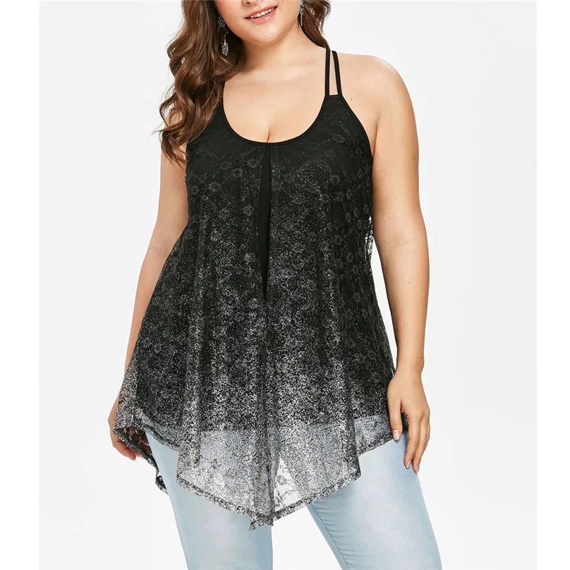 Summer Gradient Women Blouses And Tops Sleeveless Camis O-Neck Perspective Mesh Lady Summer top Blouses veste longue femme 4EM
Summer Gradient Women Blouses And Tops Sleeveless Camis O-Neck Perspective Mesh Lady Summer top Blouses veste longue femme 4EM