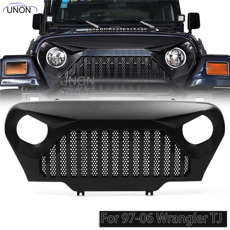 

New 1Pcs Car Front intake Grid Black Overlay Grill Grille for Jeep For Wrangler TJ 1997-2006 Automobile Accessories ABS Grille