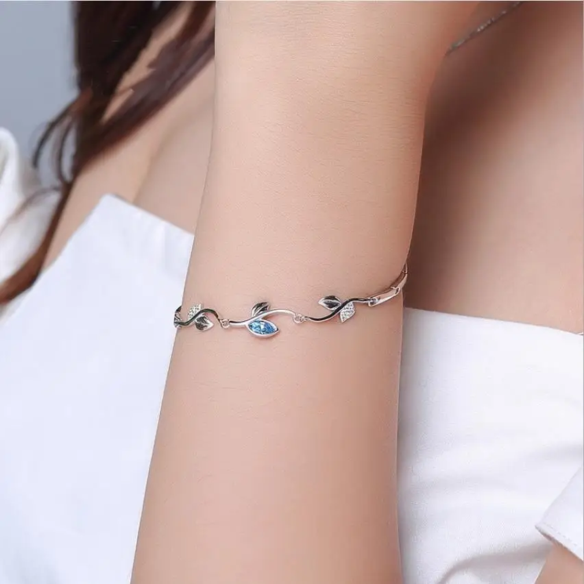 Everoyal Trendy 925 Sterling Silver Bracelets For Girls Accessories Fashion Zircon Leaf Bracelet Women Wedding Jewelry Hot
Everoyal Trendy 925 Sterling Silver Bracelets For Girls Accessories Fashion Zircon Leaf Bracelet Women Wedding Jewelry Hot