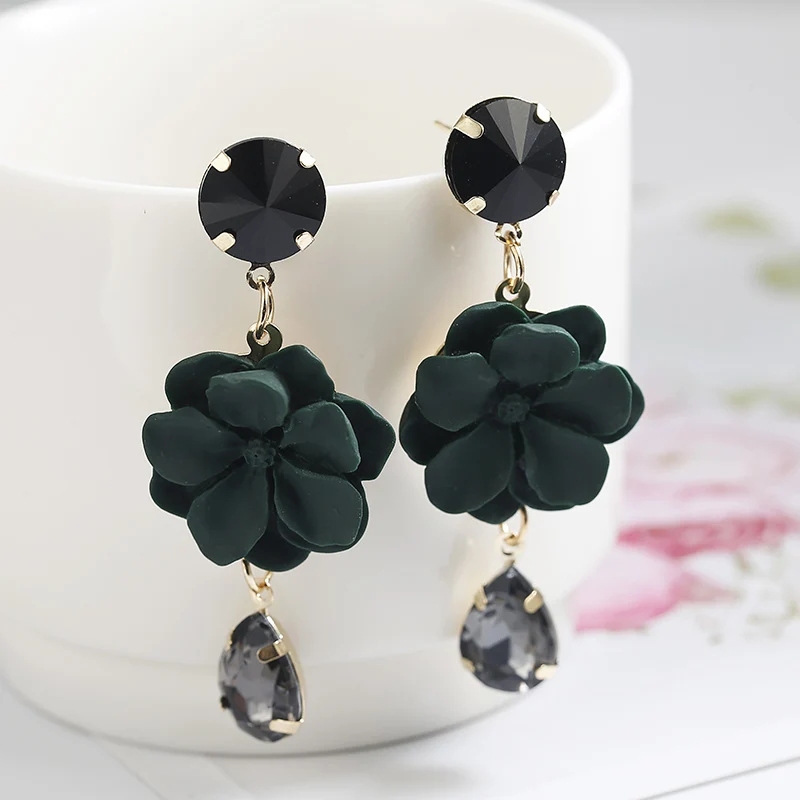 Vintage Bohemian Black Crystal Big Earring For Women Fashion Jewelry Green Flower Dangle Drop Flower Earrings Bijoux
Vintage Bohemian Black Crystal Big Earring For Women Fashion Jewelry Green Flower Dangle Drop Flower Earrings Bijoux