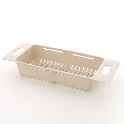 Silicone Retractable Adjustment Sink Wash Vegetable Fruit Drain Basket Drain Rack Colanders Strainer Dry Rack Kitchen Clean Tool (8)