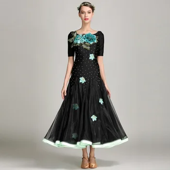 Ballroom Dance Competition Dresses Ladies Standard Waltz Modern Women Foxtrot Tango Swing Dancing Dress Flowers Black Robe
Ballroom Dance Competition Dresses Ladies Standard Waltz Modern Women Foxtrot Tango Swing Dancing Dress Flowers Black Robe