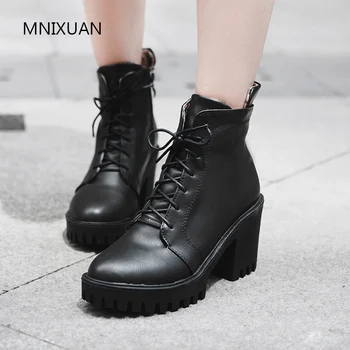 MNIXUAN Autumn Winter ankle boots for women platform shoes 2019 new round toe lace up thick high heels zipper short martin boots
MNIXUAN Autumn Winter ankle boots for women platform shoes 2019 new round toe lace up thick high heels zipper short martin boots