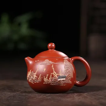 260ML Authentic Yixing Purple Clay Ceramic Chinese Kung Tea Pot Office Black Tea Kettle Art Landscape Map Dahongpao Teapot Gift
260ML Authentic Yixing Purple Clay Ceramic Chinese Kung Tea Pot Office Black Tea Kettle Art Landscape Map Dahongpao Teapot Gift