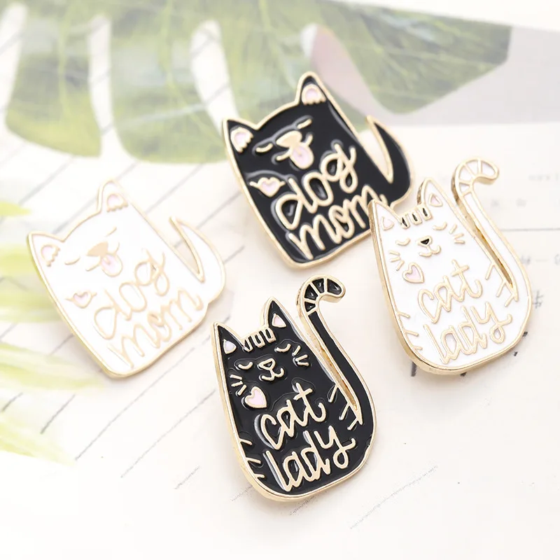 Dog and Cat Enamel Pin Mom Lady Brooches Black White Cartoon Animal Metal Brooch Pins Badge Gift for Women Men accessories
Dog and Cat Enamel Pin Mom Lady Brooches Black White Cartoon Animal Metal Brooch Pins Badge Gift for Women Men accessories